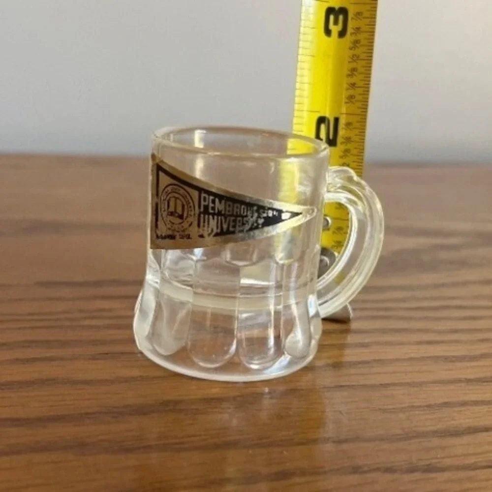 Pembroke State University Mini Mug Shot Glass Plastic Vintage NC Rare